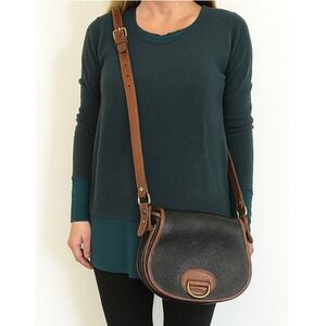 Elegant Black and Brown Crossbody Bag